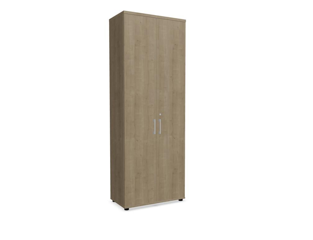 Büroschrank Standard von Mdd in Weiss Pastell mit Front in Eiche Natur, Melaminplatte mit ABS-Umleimer, Aluminium-Griff und Patentschloss.