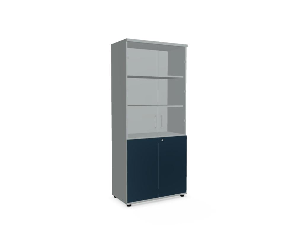 Mdd Color A5404HZWK Vitrine mit Glasfront und Stauraum, modernes Design für Büro, Empfangsbereich oder Wohnraum