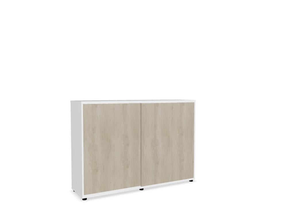 Schrank mit Schiebetüren im modernen Bürodesign, helles Holzfinish, großzügige Einlagen, kompakte Hochweite - Standard A3P16K Büroschrank von MDD