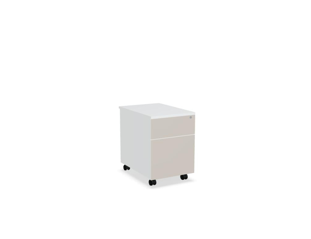 Mdd Color SLD12HT Rollcontainer in Weiß mit Schubladen, mobil auf Rollen, moderne Stauraumlösung fürs Büro