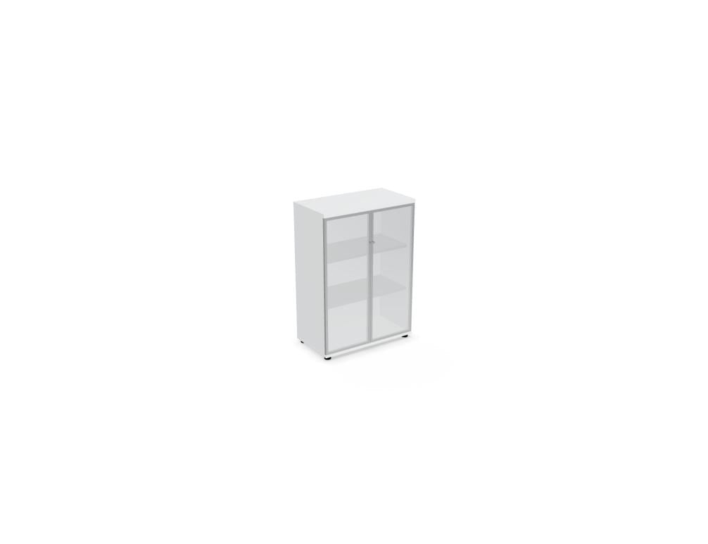 Vitrine Standard von Mdd mit Glastür und senkrechtem Aluminiumgriff