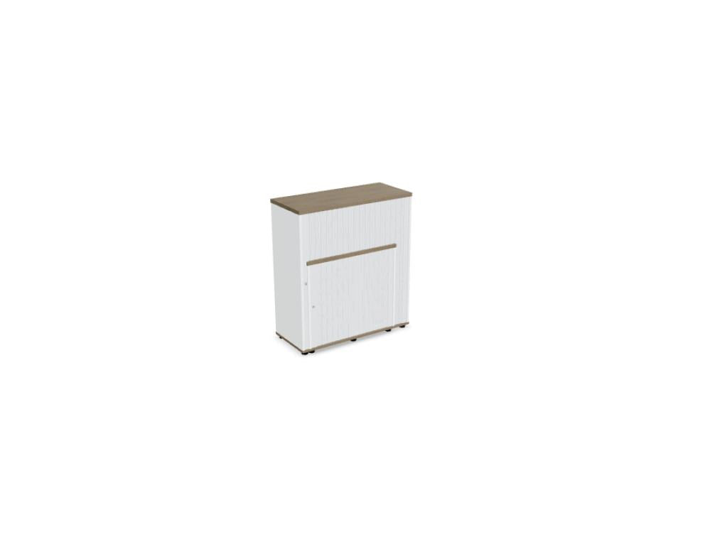 Büroschrank Standard von Mdd mit Rollladenfront und Korpus aus Melaminplatte