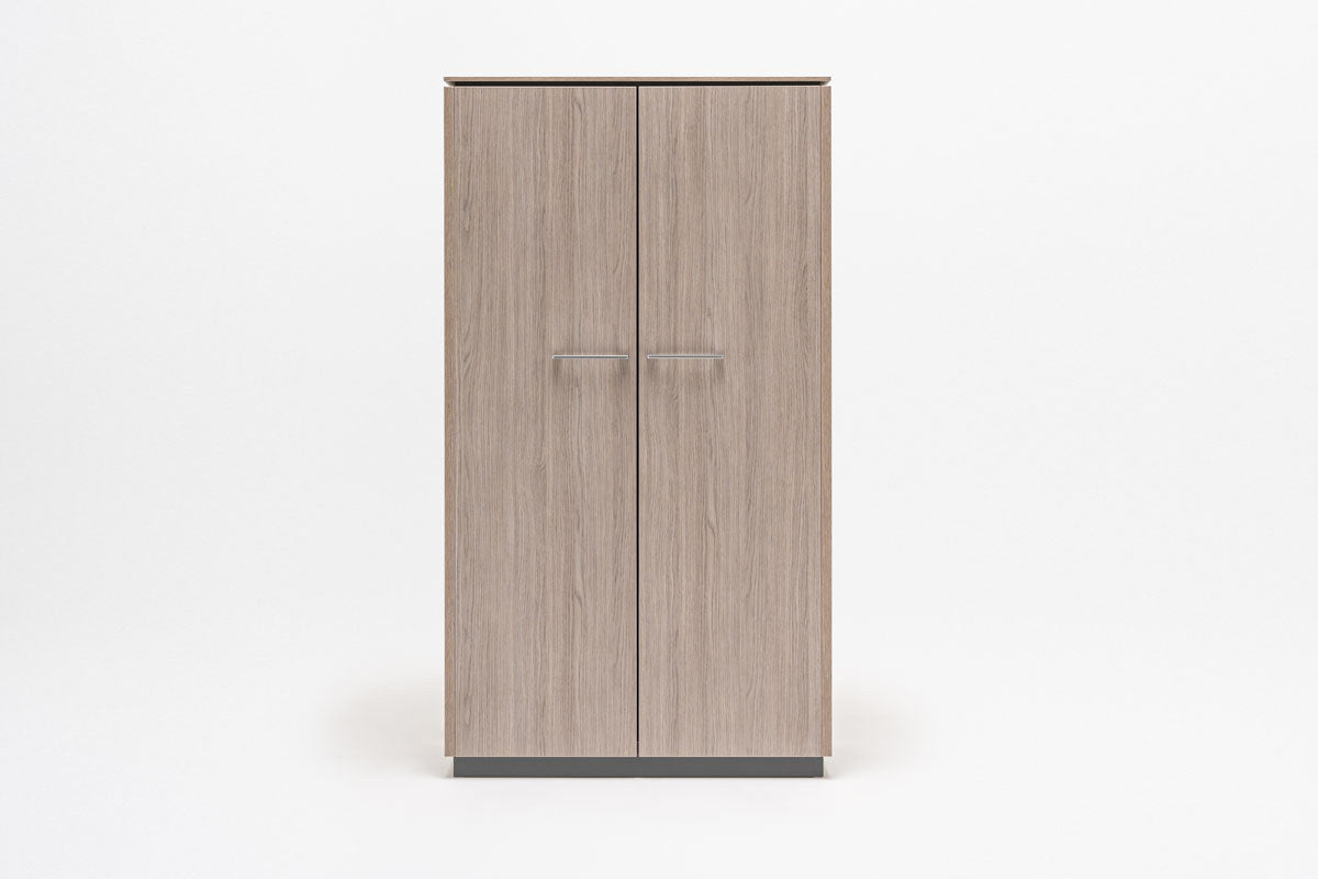 Büroschrank Status von Mdd in Anthrazit mit Aluminiumgriffen und Schattenfuge