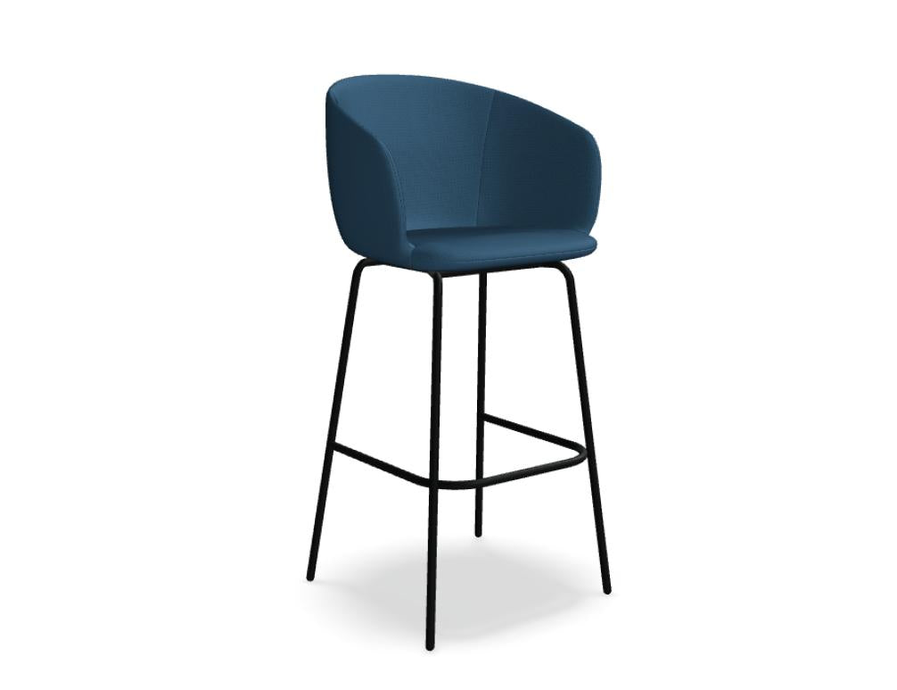 Eleganter Grace GRP8 Barhocker aus der MDD-Kollektion, gepolsterter Sitz, schlanker Metallrahmen, kühles Grau, kompakte Form – ideal für moderne Kücheninseln.
