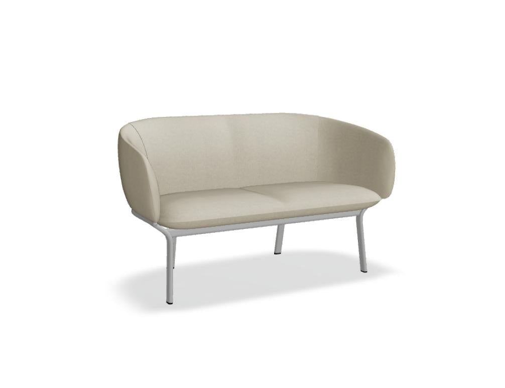 Grace GR02 2-Sitzer Sofa in Grau, modernes Design, leicht gepolstert, schlanke Armlehnen, solides Holzgestell, ideal für Wohnzimmer, hochwertige Stoffoberfläche