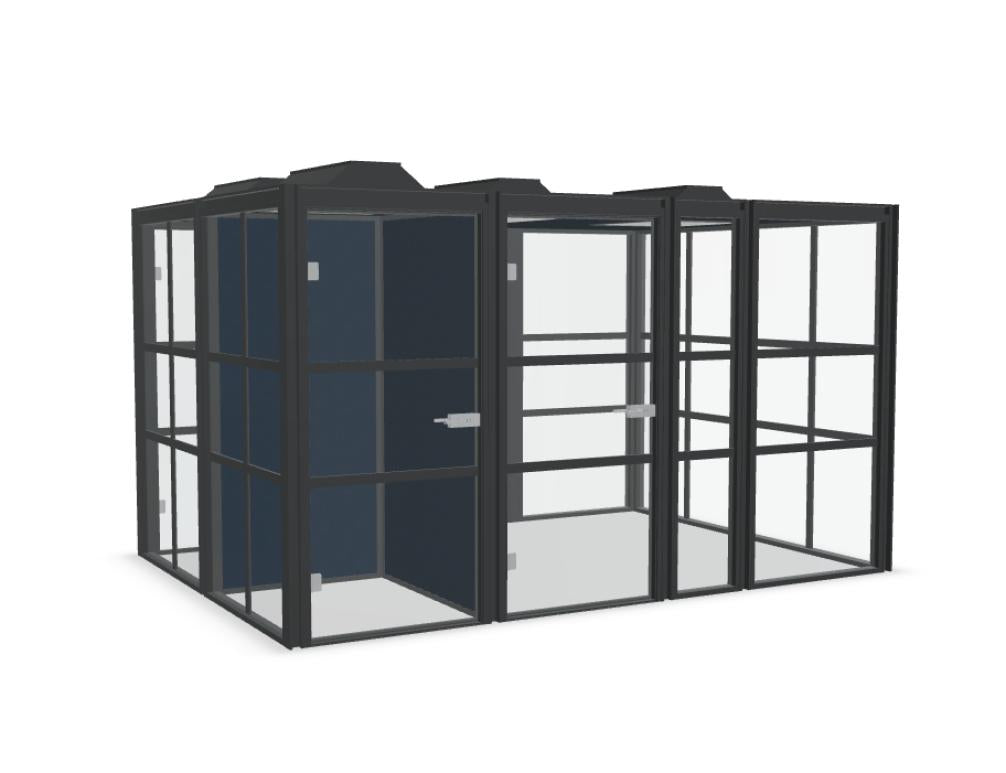 Hako Meeting XL HK07 Akustikkabine von Mdd als geräumige Meetingbox mit Holzlamellen und Glastür fürs Büro