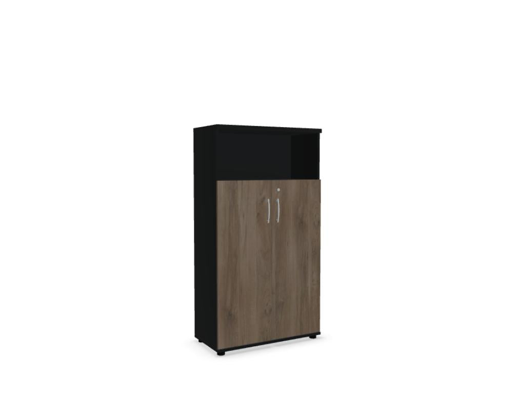 Bild eines Basic K4304 Halbrgoals Regal (Halbregal) der Marke MDD, Teil der Standregal-Kollektion, mit klaren Holz- oder Metallkomponenten und vertikalen Stützleisten, präsentiert als freistehendes Möbelstück in hellem, modernen Design.