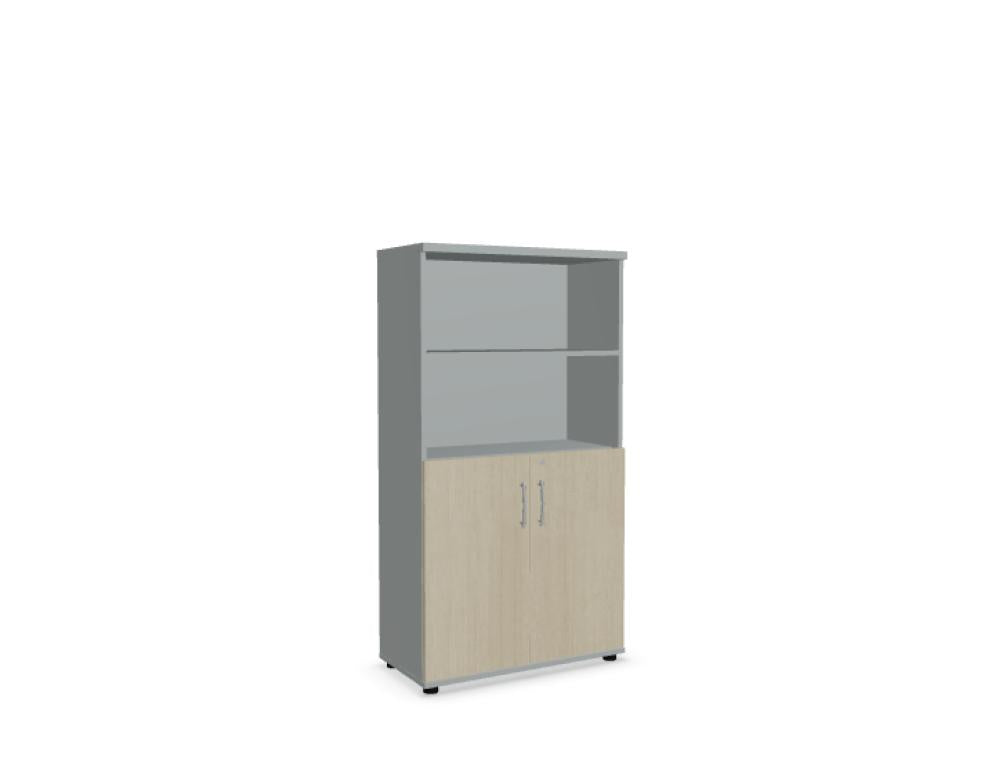 Bild zeigt das Basic K4404 Halbregal aus der Standregal-Kategorie von Mdd: schlichtes, stabiles Regal mit zwei Ebenen in neutralem Finish, ideal für Büro- oder Wohnbereich