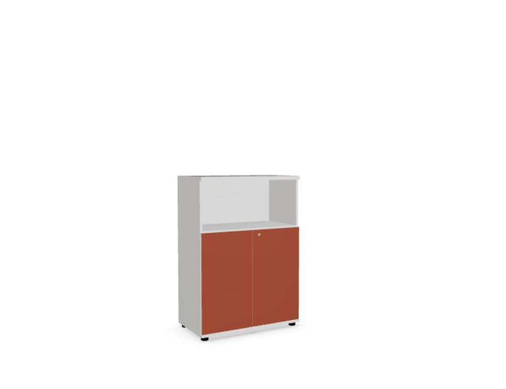 Mdd Color A3404HZ Halbregal als Standregal mit offenen Fächern, moderne Büroablage in hellem Design