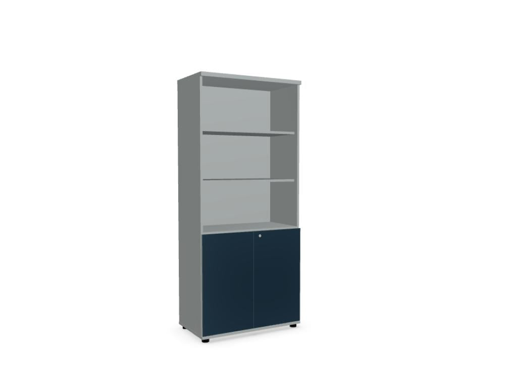 Mdd Color A5404HZK Halbregal als modernes Standregal mit offenen Fächern und kompakter, geradliniger Büro-Optik