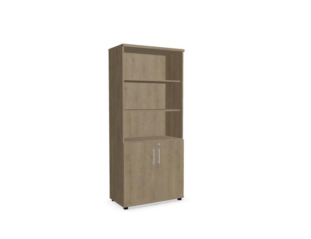 Mdd Standard A5404 Halbregal: offenes Standregal mit hellem Holzdekor, mehreren Fächern und modernem, schlichtem Design.