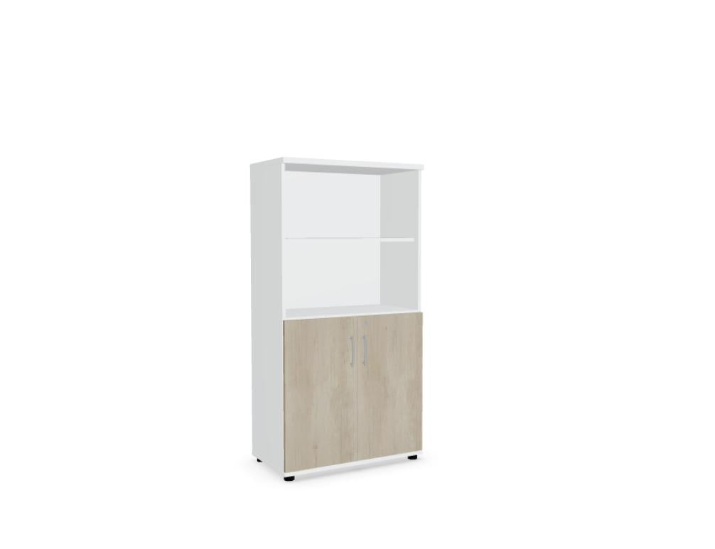 Bild zeigt das Standard MEA4404 - Halbregal aus der Kategorie Standregal von Mdd. Robustes, offenes Metallregal mit drei Ebenen, silbern/graphitfarbene Struktur, geeignet für Büro oder Home-Office-Umgebung.