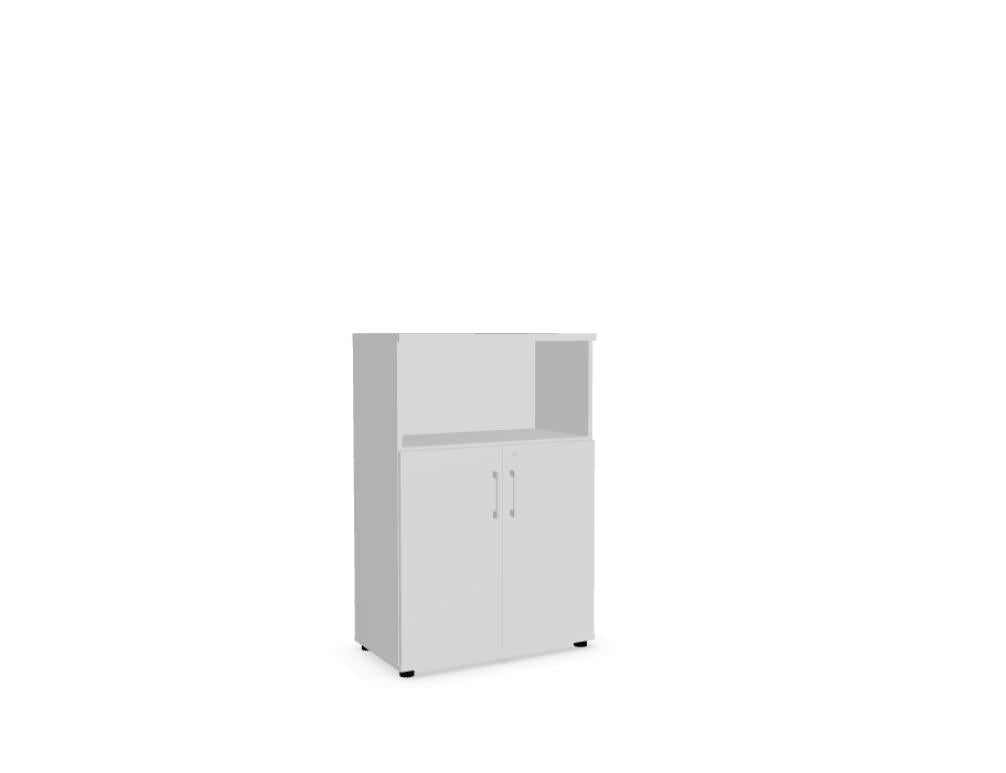 Halbregal aus der Produktreihe Standard MEA3404 von Mdd, freistehendes Standregal mit drei Ebenen, robustes Metallgestell, sauber gestaltete Regalböden, ideal für Wohnzimmer oder Büro zur stilvollen Stauraumlösung.