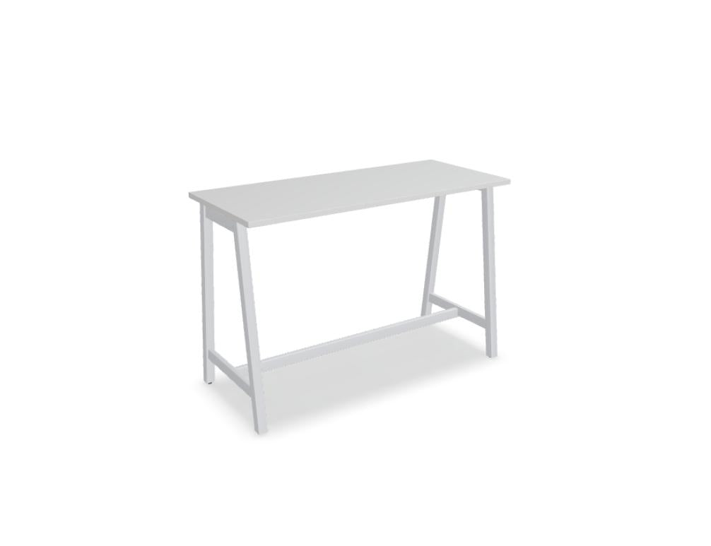 Hochwertiger Ogi M PSM76 Stehtisch aus der Kategorie Hochtisch von MDD, Stahlkorpus und Holz-Top, robustes Design, geeignet für Büro- und Barbereich.