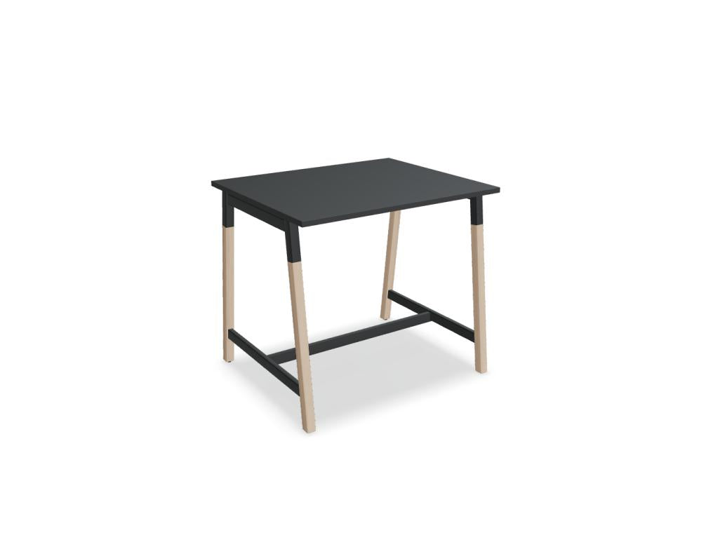 Ogi W PSD722 Stehtisch von MDD, Hochtisch aus robustem Metall-Design mit quadratischer Basis, zeitloser Look, geeignet für Barhocker und moderne Küchenbereiche.