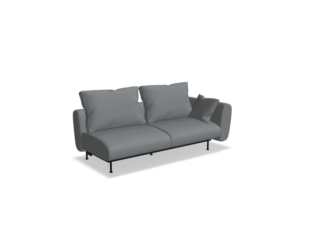 Lotus LTS2DL 2er Sofa von Mdd als modulares Sitzsystem mit klaren Linien, breiter Sitzfläche und modernen Armlehnen