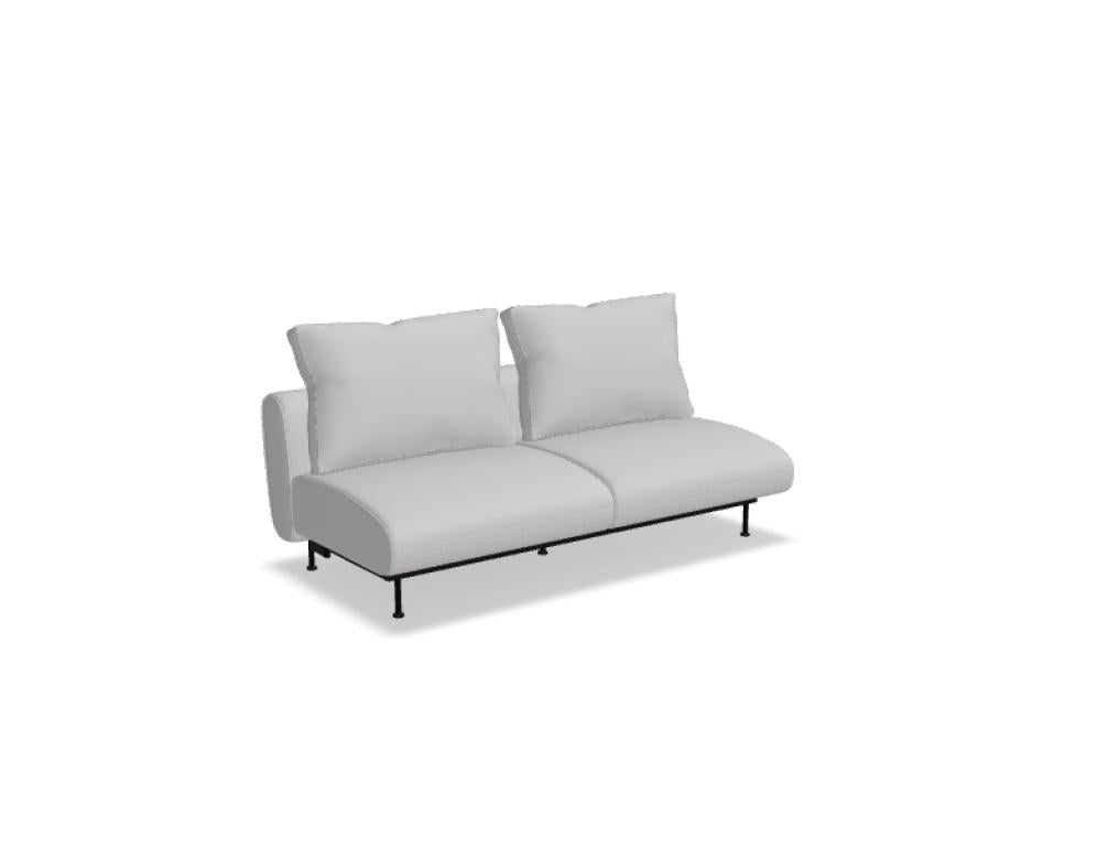 Altrosa Lotus LTS03 2er Sofa von MDD mit weichen Kissen, abgerundeter Form und niedrigen Holzfüßen vor hellem Hintergrund