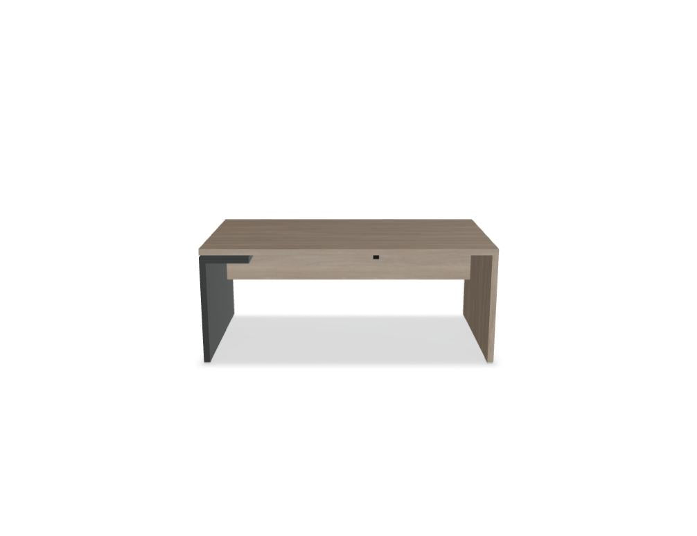 Bild zeigt den Mito MIT4 Chefschreibtisch von Mdd in moderner, heller Arbeitsumgebung; elegantes Holz-Top, klare Linien, stilsicherer, funktionaler Schreibtisch für Büro oder Home-Office.