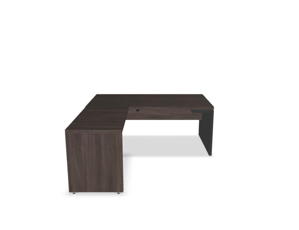 Mito MIT4L Chefschreibtisch in hellem Holzfinish, großzügige Arbeitsfläche, minimalistischer Rahmen, passgenug für modernes Home-Office