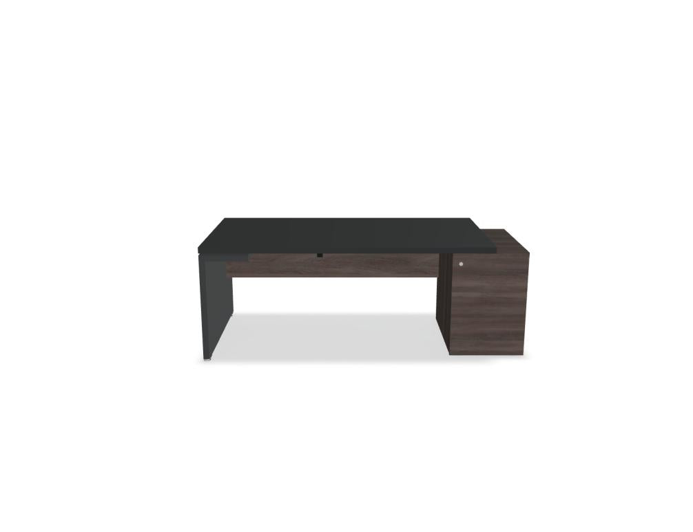 Mito Fenix MITF4KDP Chefschreibtisch von Mdd mit dunkler Platte, Sideboard und modernem Design fürs Büro