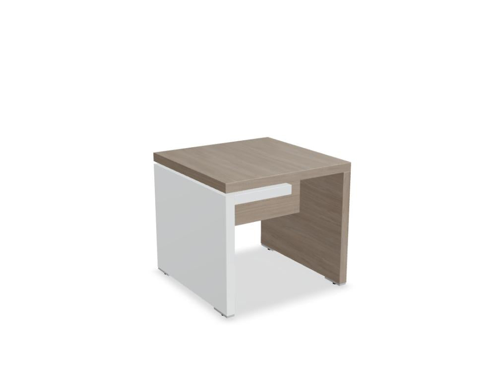 Beistelltisch Mito MIT23 von Mdd: eleganter, runder Beistelltisch mit lackierter Oberfläche in dunklem Holzton, ideal als Ablage neben Sofa oder Bett.