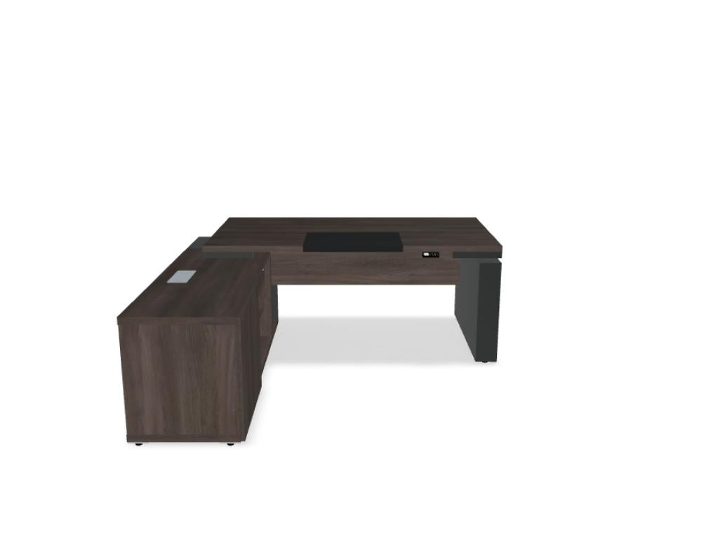 Chefschreibtisch Mito MIT2RL von MDD mit manuell höhenverstellbarer Platte, ergonomisch geformt, glatte Oberflächen, zeitloses Design – ideal für produktives Arbeiten