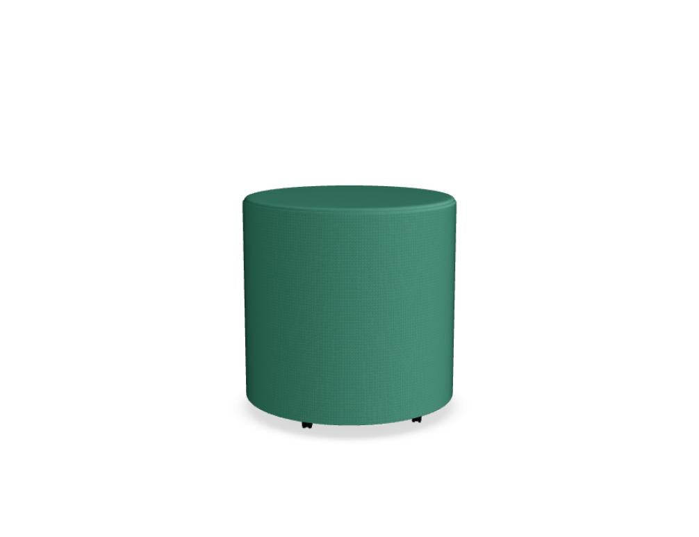 Hocker Mix MX02K von Mdd in einem modernen, minimalistischen Wohnambiente; leichter Edelstahlrahmen, gepolsterte Sitzfläche in neutralem Grau, kompakte Form ideal für Wohnzimmer oder Flur.