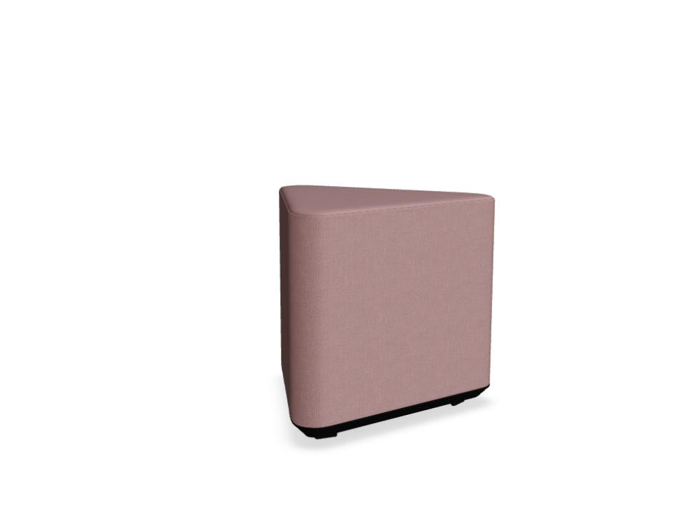 Bild des Produktes Mix MX03 - Hocker der Kategorie Hocker von Mdd: Ein modernes, graues Sitzmöbel mit abgerundeter Form und Holzbeinen, ideal für Wohnzimmer oder Flur.