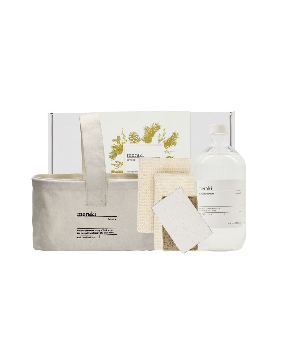 Gift boxCH, basket + dish cloth, beige + sponge + all-round cleaning, 1000 ml in White präsentiert im Onlineshop von KAQTU Design AG. Lebensmittel ist von Meraki
