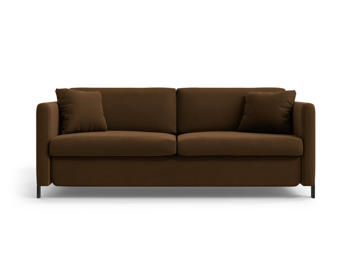 Gloria Velour Sofa mit Schlaffunktion 2 Sitzer in Chocolate-Salvador präsentiert im Onlineshop von KAQTU Design AG. Bettsofa ist von Micadoni