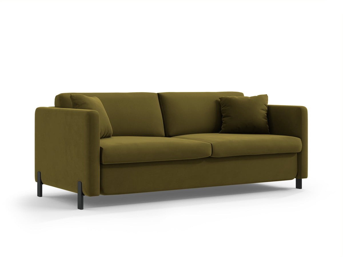 Gloria Velour Sofa mit Schlaffunktion 2 Sitzer in Green-Salvador präsentiert im Onlineshop von KAQTU Design AG. Bettsofa ist von Micadoni