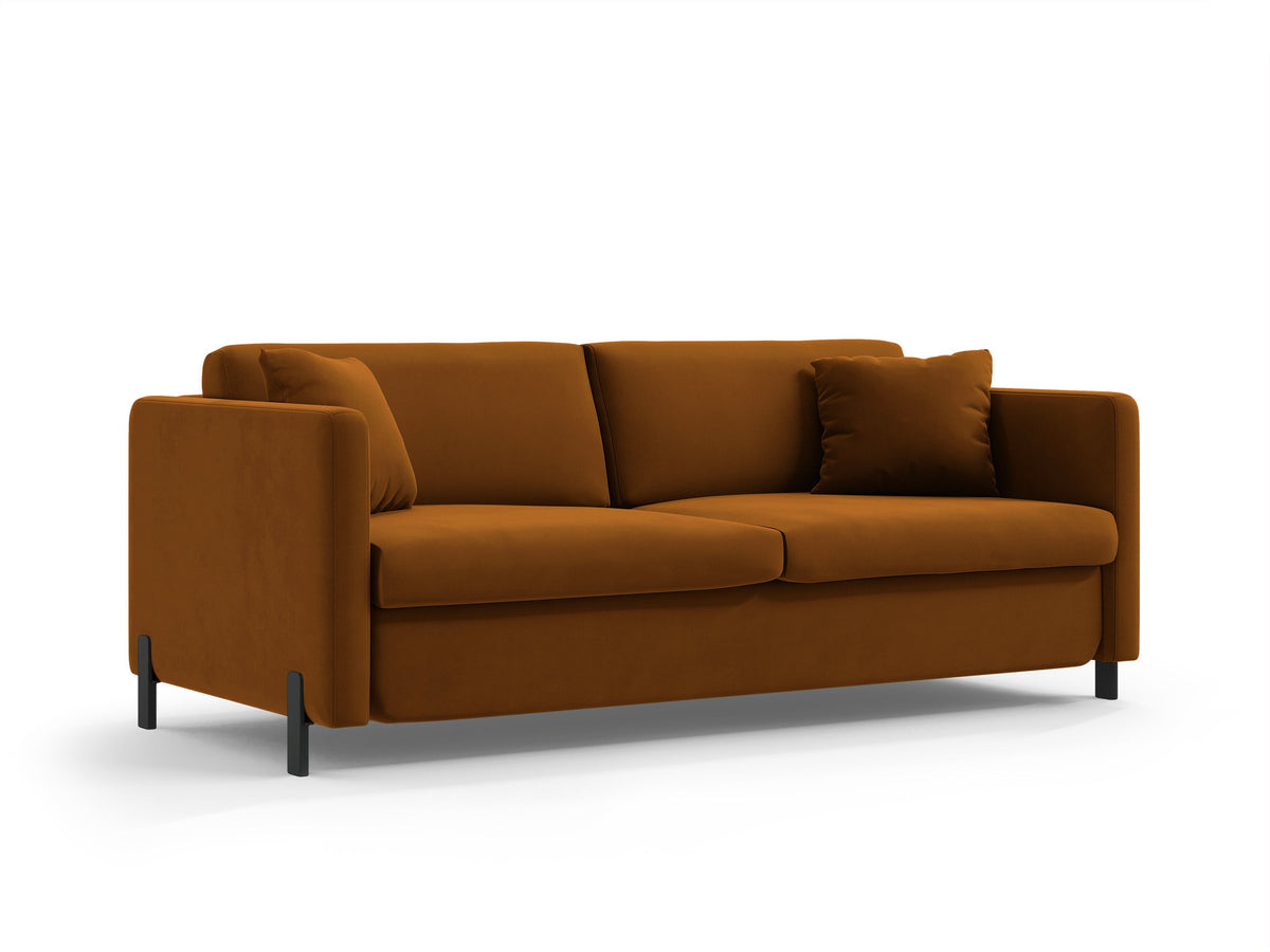 Gloria Velour Sofa mit Schlaffunktion 2 Sitzer in Brown-Salvador präsentiert im Onlineshop von KAQTU Design AG. Bettsofa ist von Micadoni