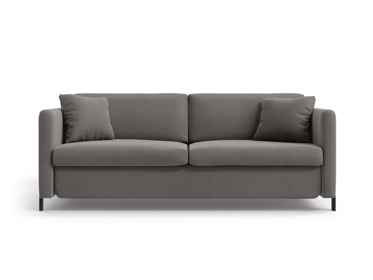 Gloria Velour Sofa mit Schlaffunktion 2 Sitzer in Grey-Salvador präsentiert im Onlineshop von KAQTU Design AG. Bettsofa ist von Micadoni