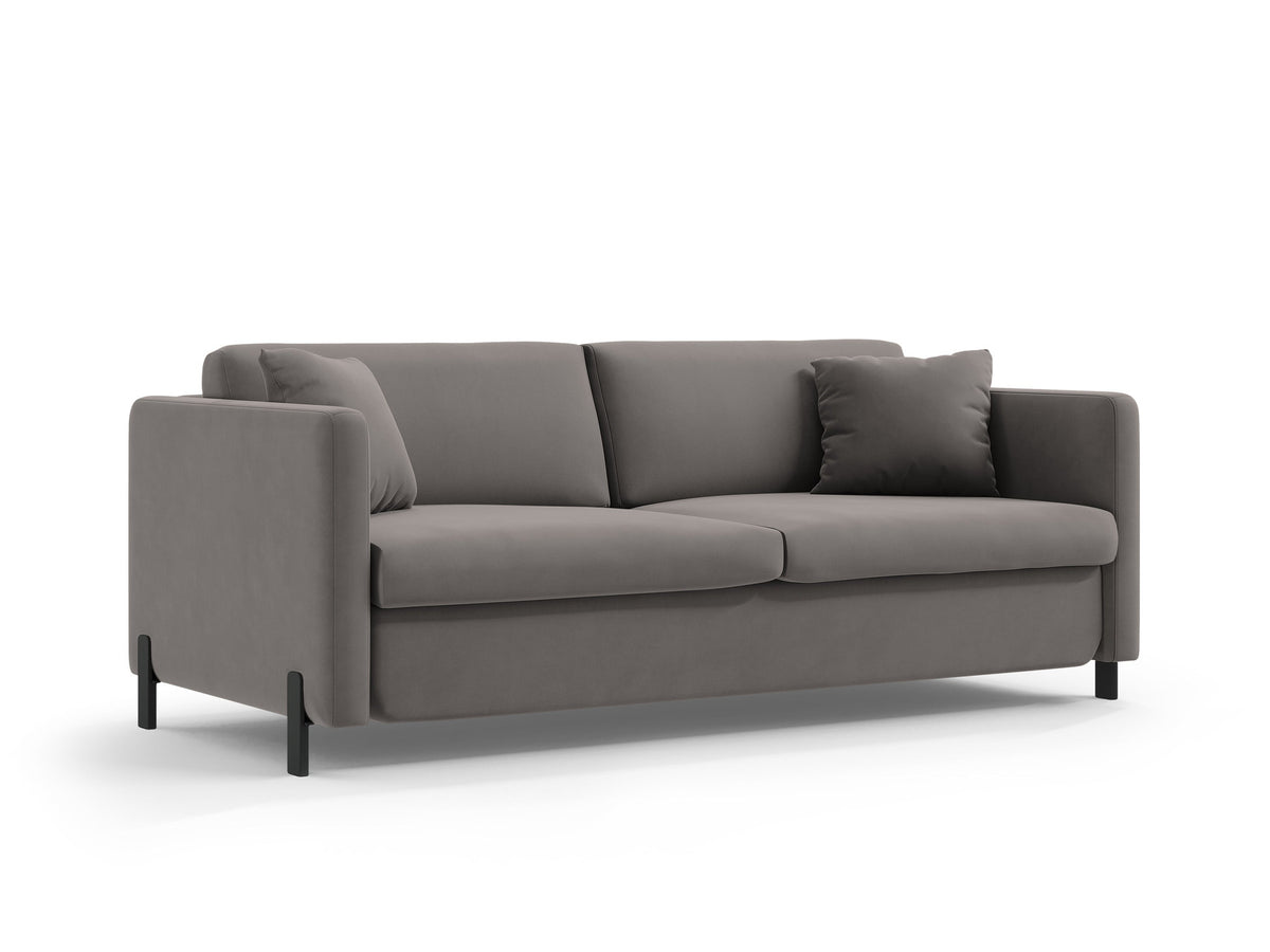 Gloria Velour Sofa mit Schlaffunktion 2 Sitzer in Grey-Salvador präsentiert im Onlineshop von KAQTU Design AG. Bettsofa ist von Micadoni