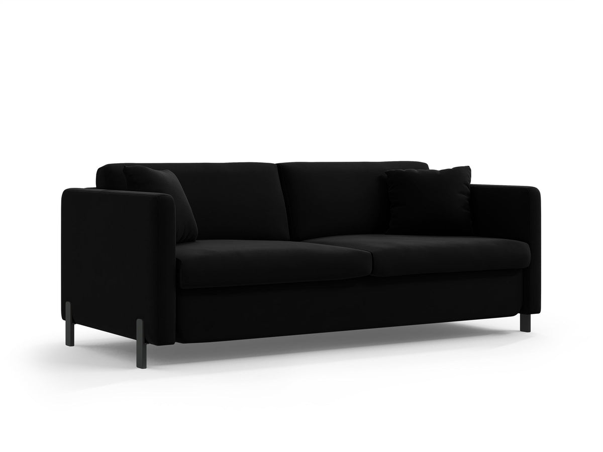 Gloria Velour Sofa mit Schlaffunktion 2 Sitzer in Black-Salvador präsentiert im Onlineshop von KAQTU Design AG. Bettsofa ist von Micadoni