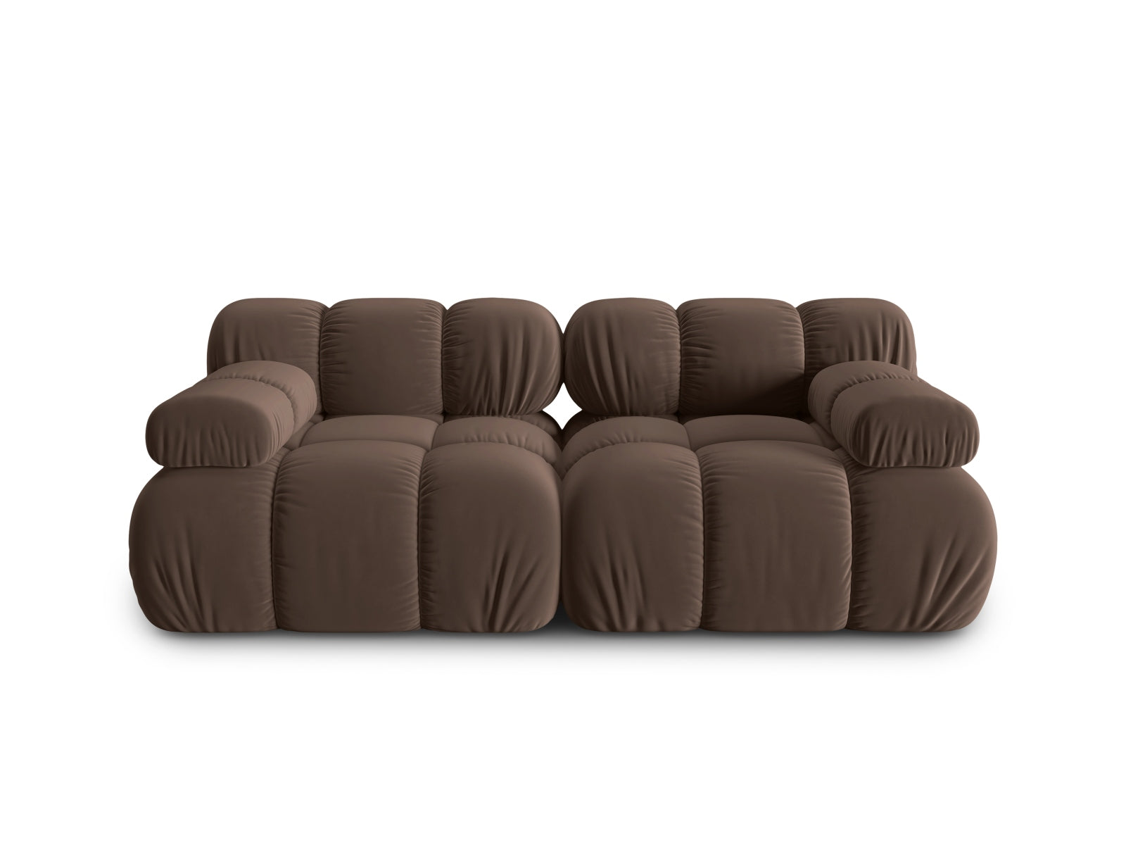 Bellis Velour modulares Sofa 2 Sitzer 94cm in Dark Brown-Bluvel präsentiert im Onlineshop von KAQTU Design AG. 3er Sofa ist von Micadoni
