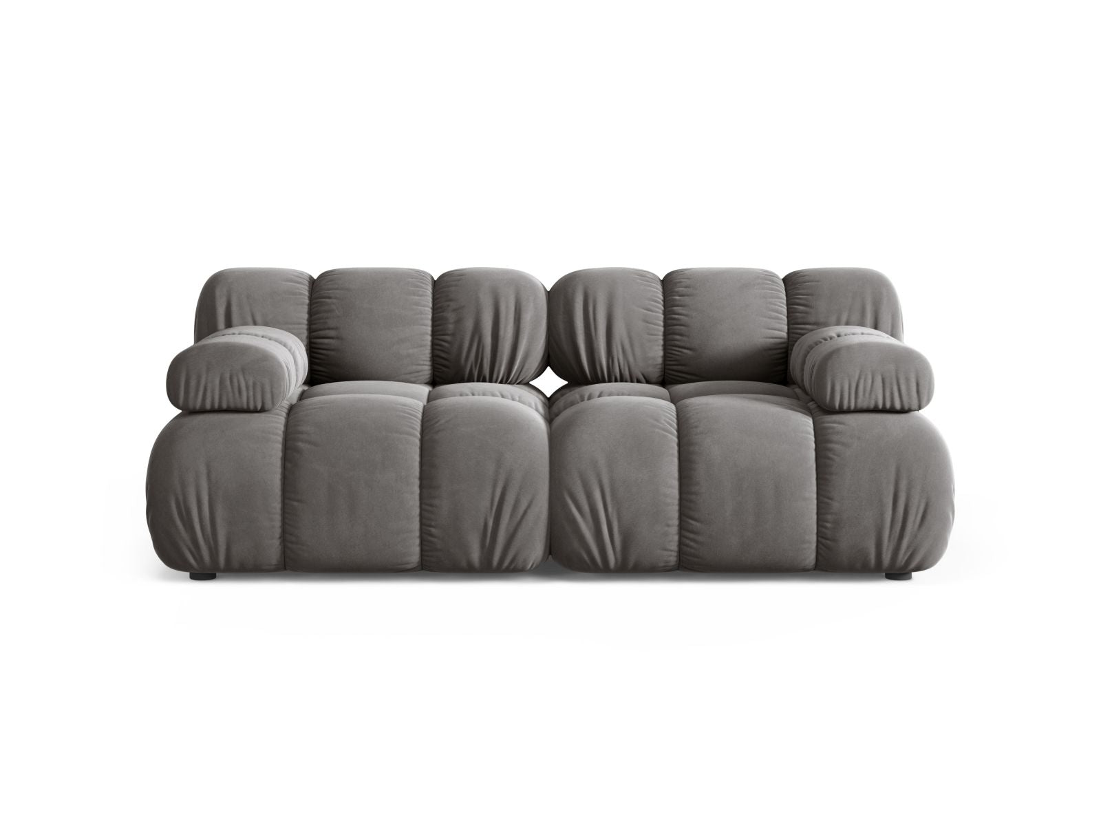 Bellis Velour modulares Sofa 2 Sitzer 94cm in Light Grey-Bluvel präsentiert im Onlineshop von KAQTU Design AG. 2er Sofa ist von Micadoni