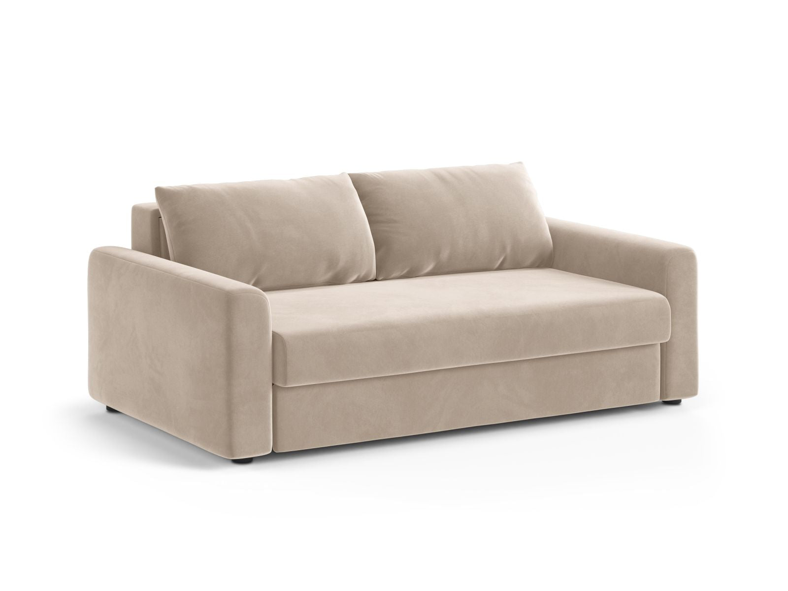 Beige 3-Sitzer Sofa David von Micadoni, stilvolles Bettsofa mit Schlaffunktion, ideal für Wohnräume und Gästezimmer.