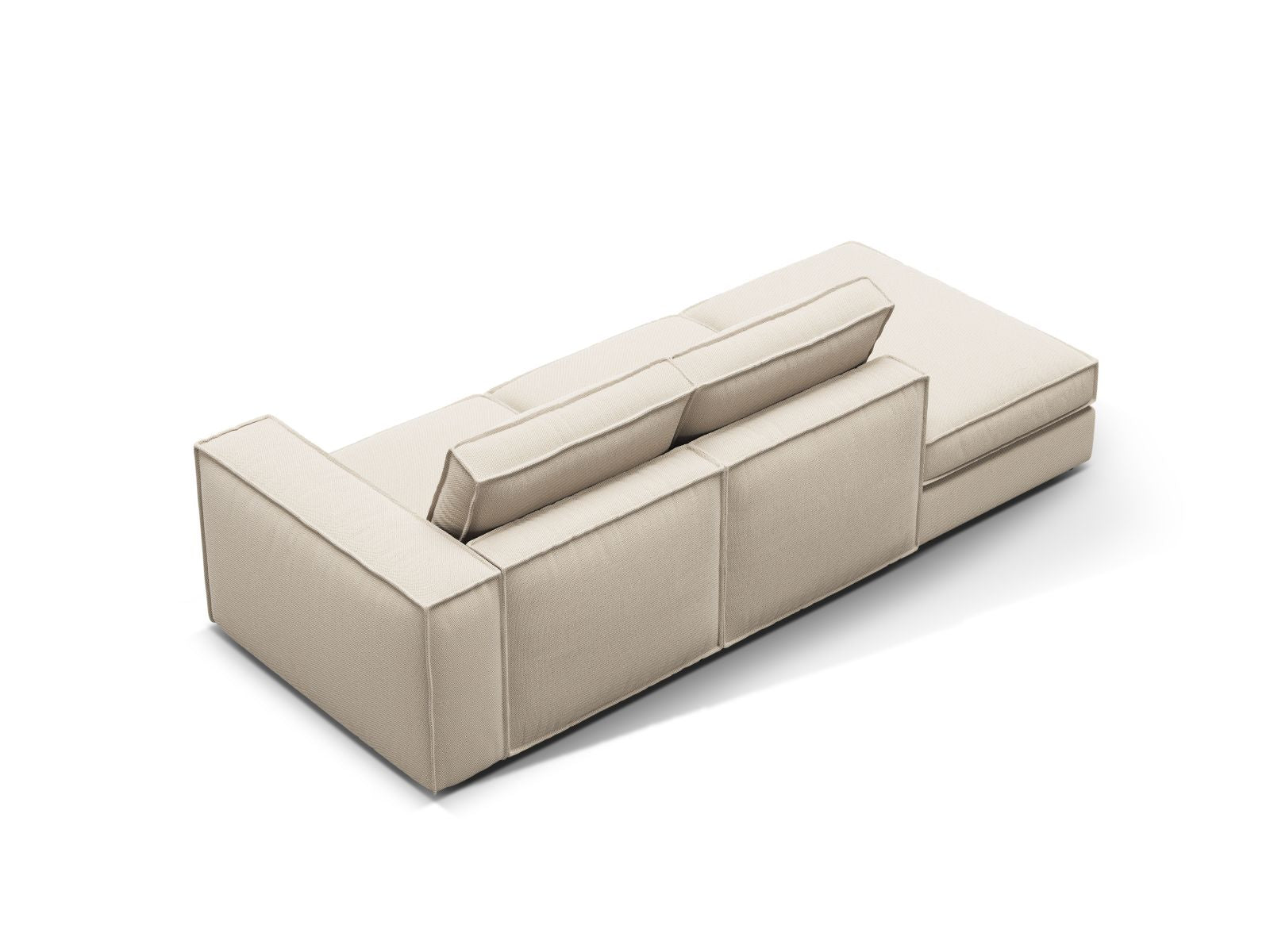 Beige 3-Sitzer Sofa Open End links Pola von Micadoni, stilvolles Design für Ihr Wohnzimmer, perfekt für Entspannung und gesellige Abende.