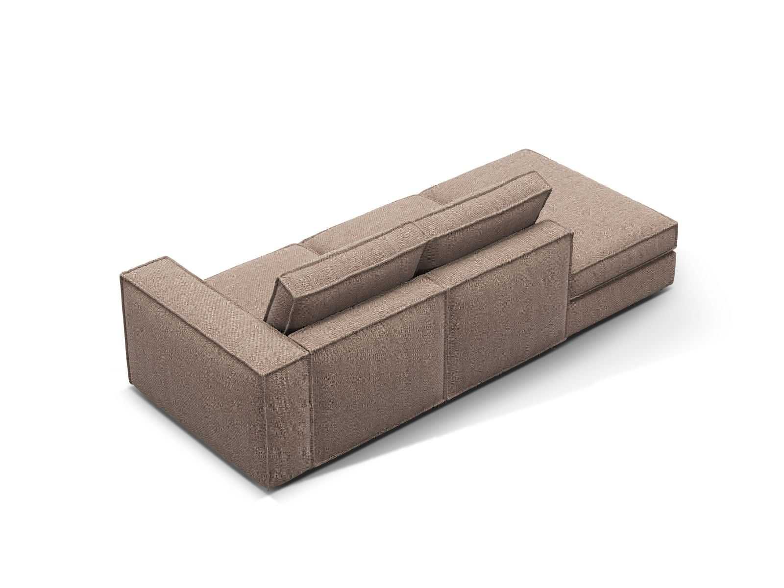 Elegantes 3-Sitzer Sofa Open End links Pola in warmem Braun, ideal für stilvolle Wohnräume und entspannte Stunden mit Freunden.