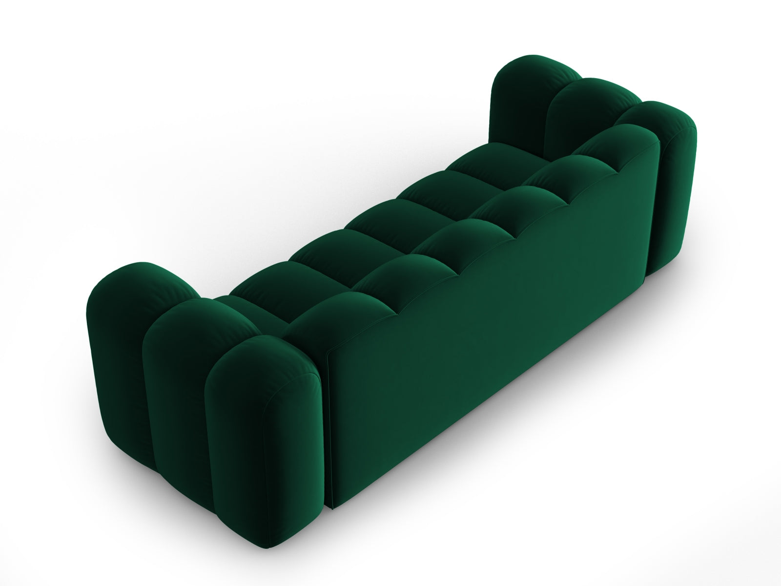 Luxuriöses 3-Sitzer Velourssofa in tiefem Flaschengrün von Micadoni, perfekt für moderne Wohnstile und entspannte Stunden.