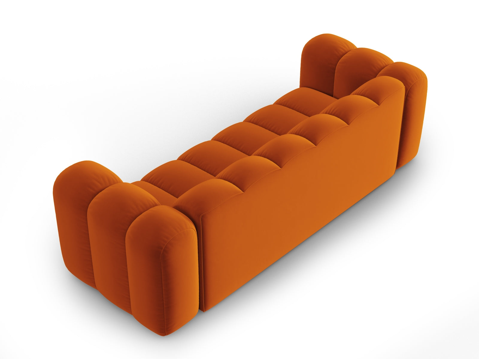 Stilvolles 3-Sitzer Velours Sofa in ansprechendem Terracotta, perfekt für moderne Wohnkonzepte von Micadoni.