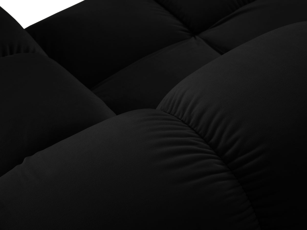 Bellis Velour modulares Sofa 3 Sitzer 94cm in Black-Bluvel präsentiert im Onlineshop von KAQTU Design AG. 3er Sofa ist von Micadoni