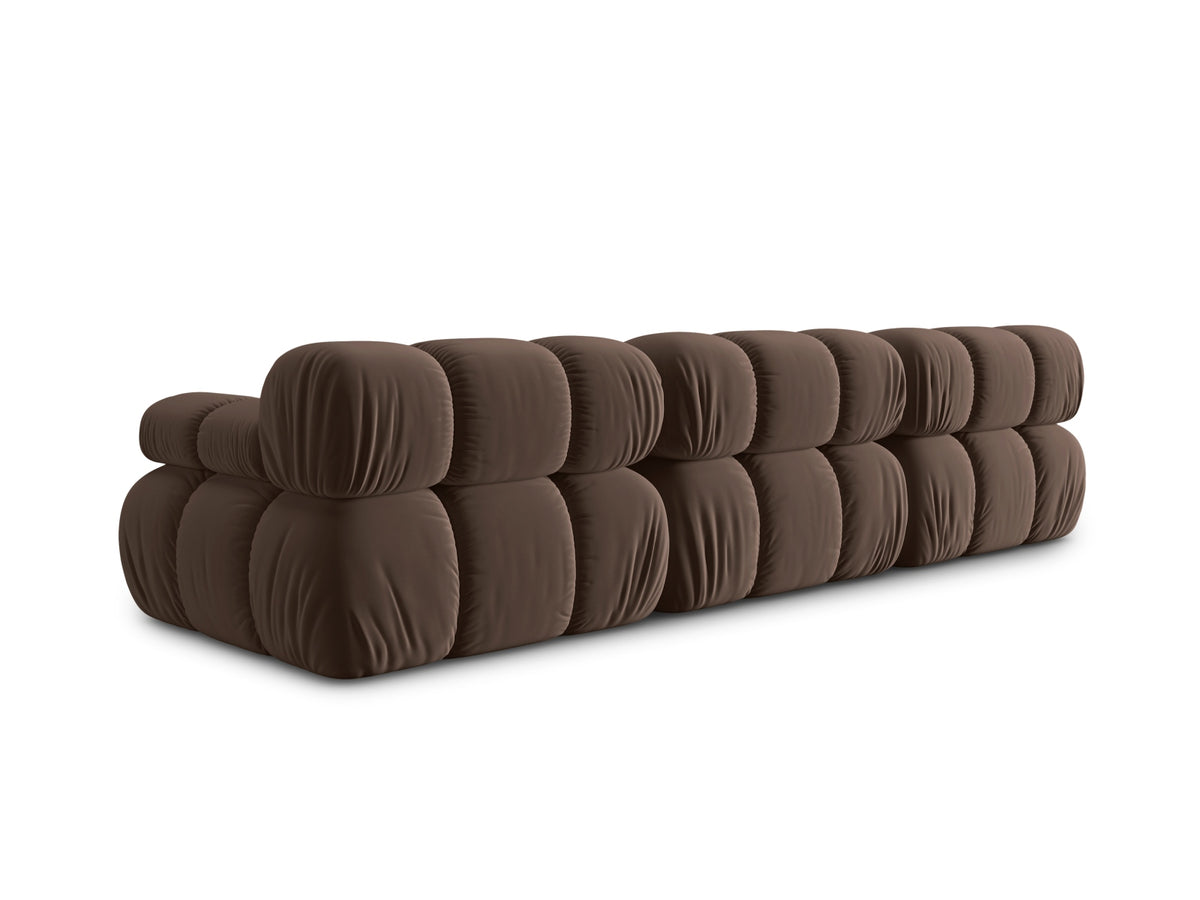 Bellis Velour modulares Sofa 3 Sitzer 94cm in Dark Brown-Bluvel präsentiert im Onlineshop von KAQTU Design AG. 3er Sofa ist von Micadoni