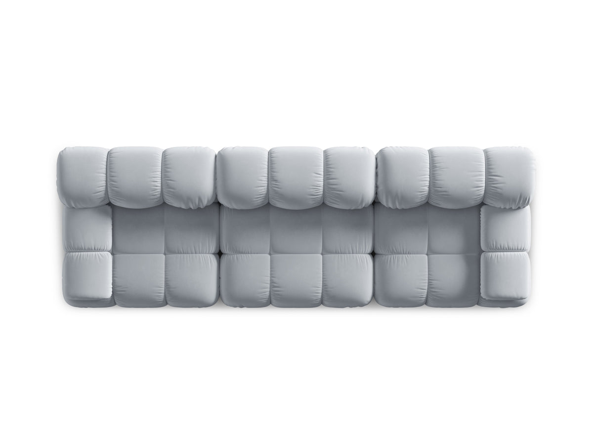 Bellis Velour modulares Sofa 3 Sitzer 94cm in Light Blue-Bluvel präsentiert im Onlineshop von KAQTU Design AG. 3er Sofa ist von Micadoni