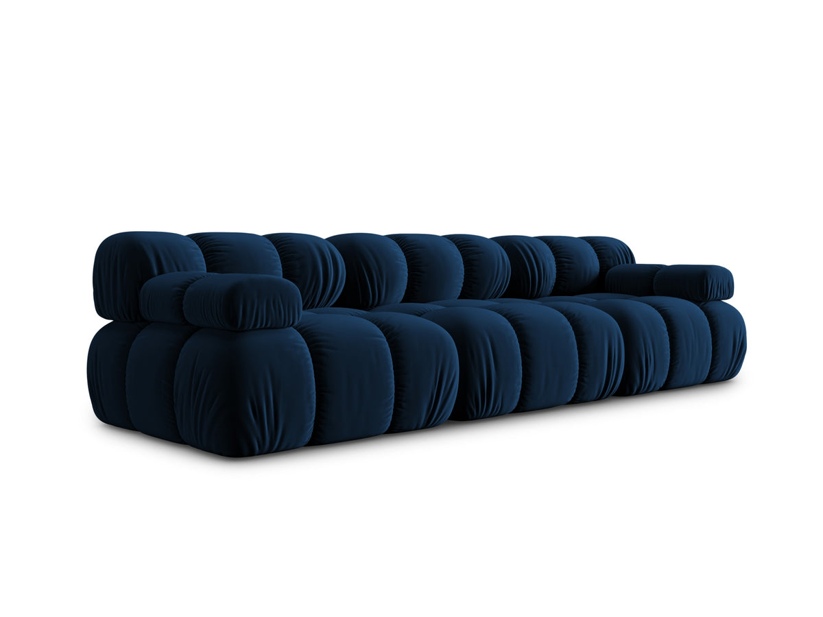 Bellis Velour modulares Sofa 3 Sitzer 94cm in Royal Blue-Bluvel präsentiert im Onlineshop von KAQTU Design AG. 3er Sofa ist von Micadoni