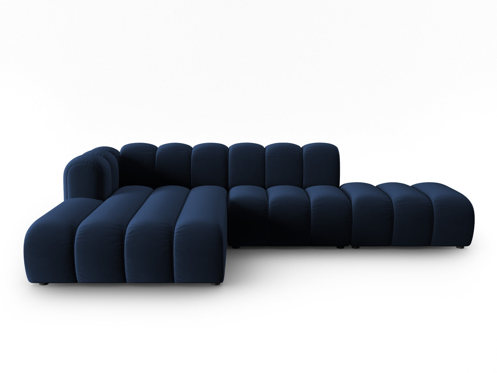 Lupine Velour modulares Ecksofa open links 5 Sitzer in Royal Blue-Salvador präsentiert im Onlineshop von KAQTU Design AG. L-Sofa links ist von Micadoni