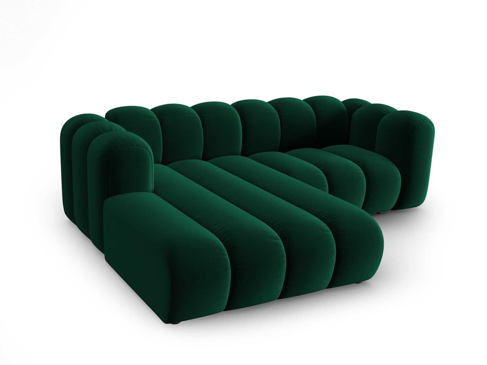 Modulares 3-Sitzer Ecksofa in edlem Flaschengrün, linksseitig, von Micadoni – perfekt für moderne und gemütliche Wohnambiente.