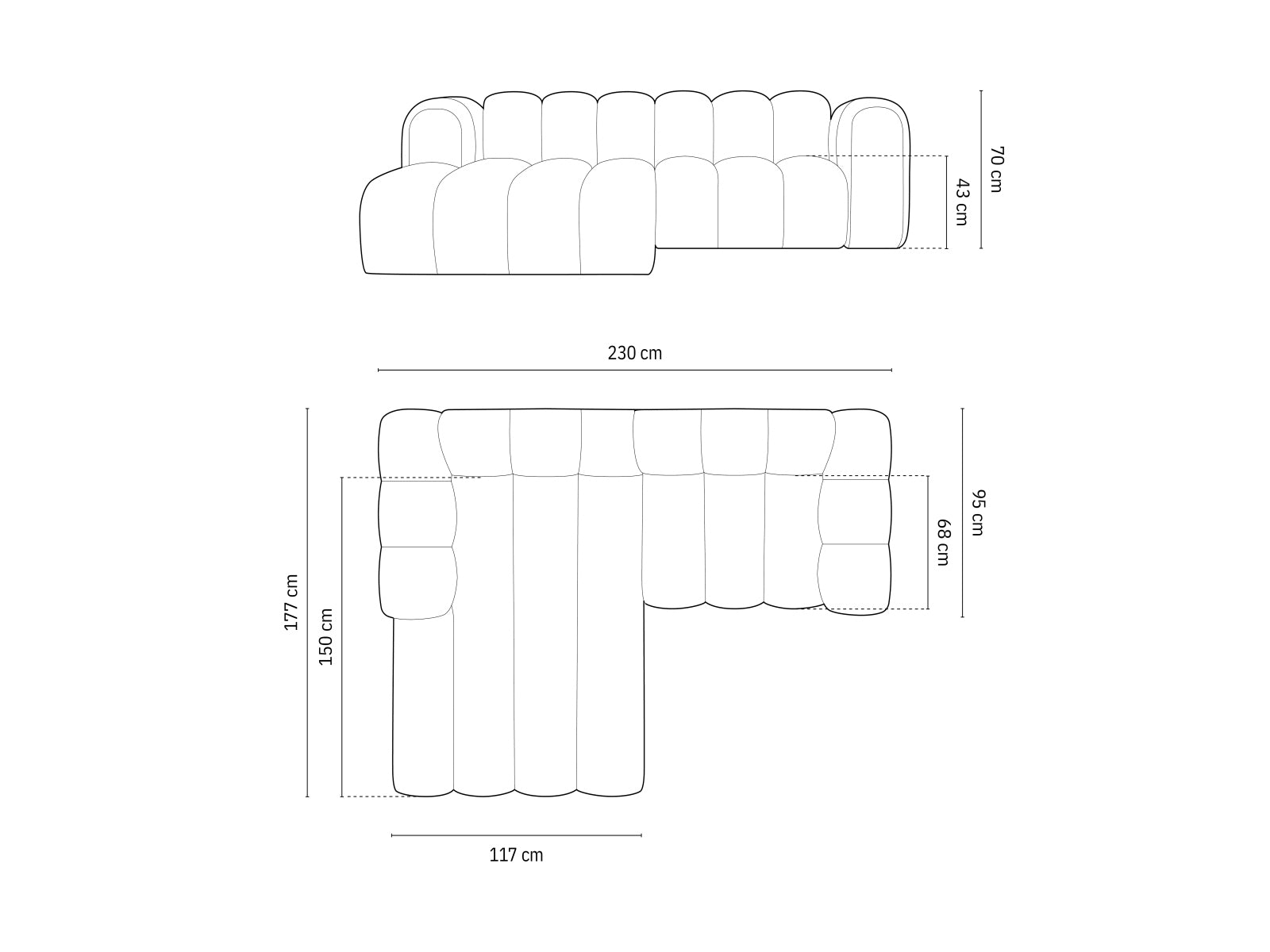 Entdecken Sie das Lupine Velour Ecksofa links von Micadoni – ein elegantes, modulares 3-Sitzer Sofa, das Stil, Komfort und Funktionalität perfekt kombiniert.