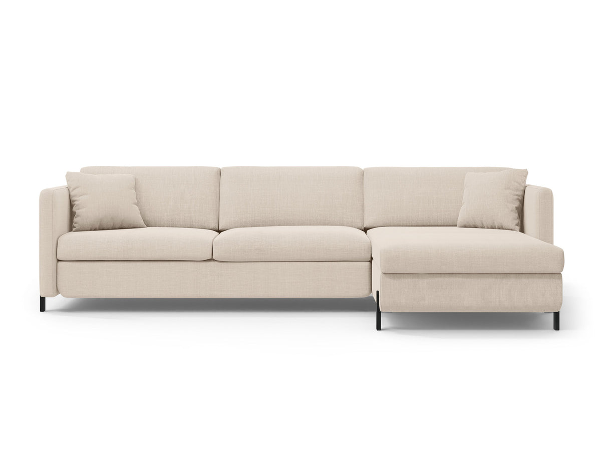 Gloria Ecksofa rechts mit Schlaffunktion und Stauraum 4 Sitzer in Beige-Bjorn präsentiert im Onlineshop von KAQTU Design AG. Bettsofa rechts ist von Micadoni